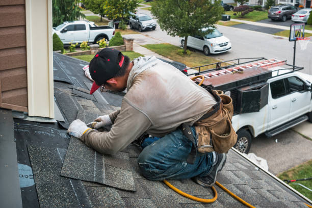 Professional Flat Roof Repair technician working in Preston, ID